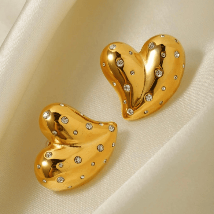 CZ Heart Earrings