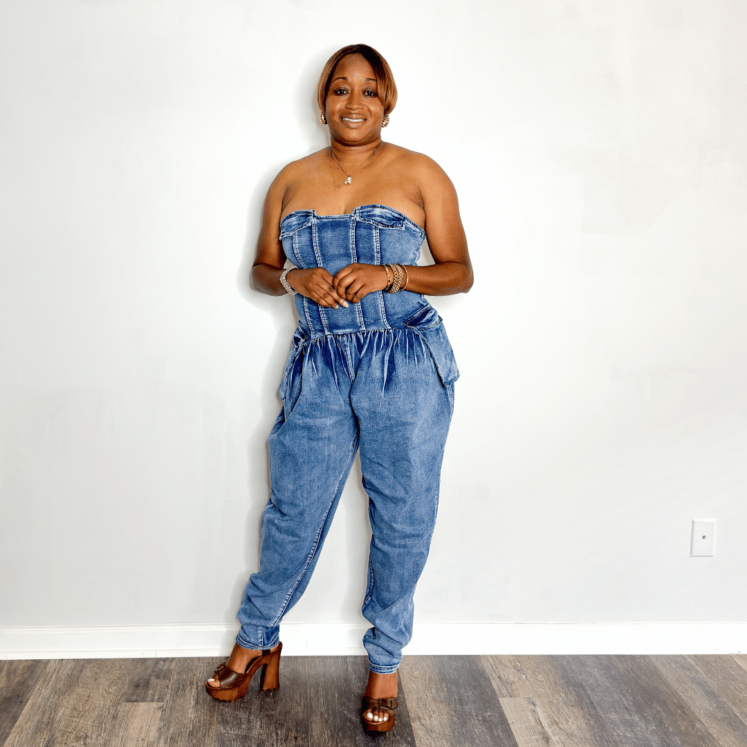 Jalisa Baggy Denim Jumpsuit House of Charlotte Boutique