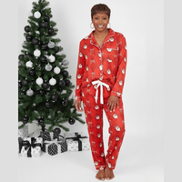 Santa's Signature Bow Ruffle Pajama Set