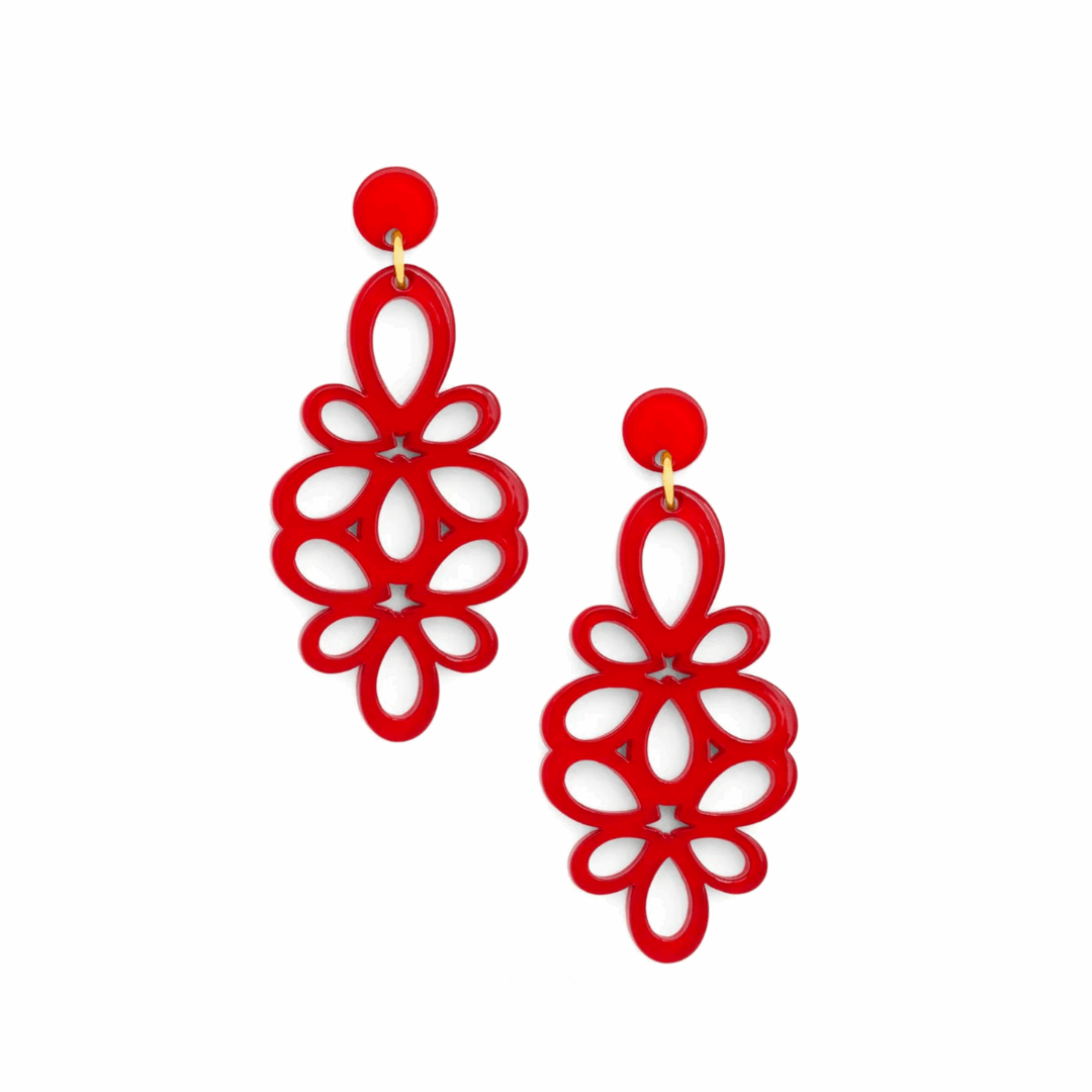 flower drop earrings