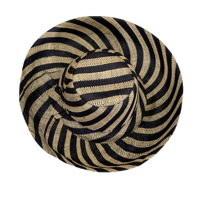 'Monica' Striped Wide Brim Straw Hat
