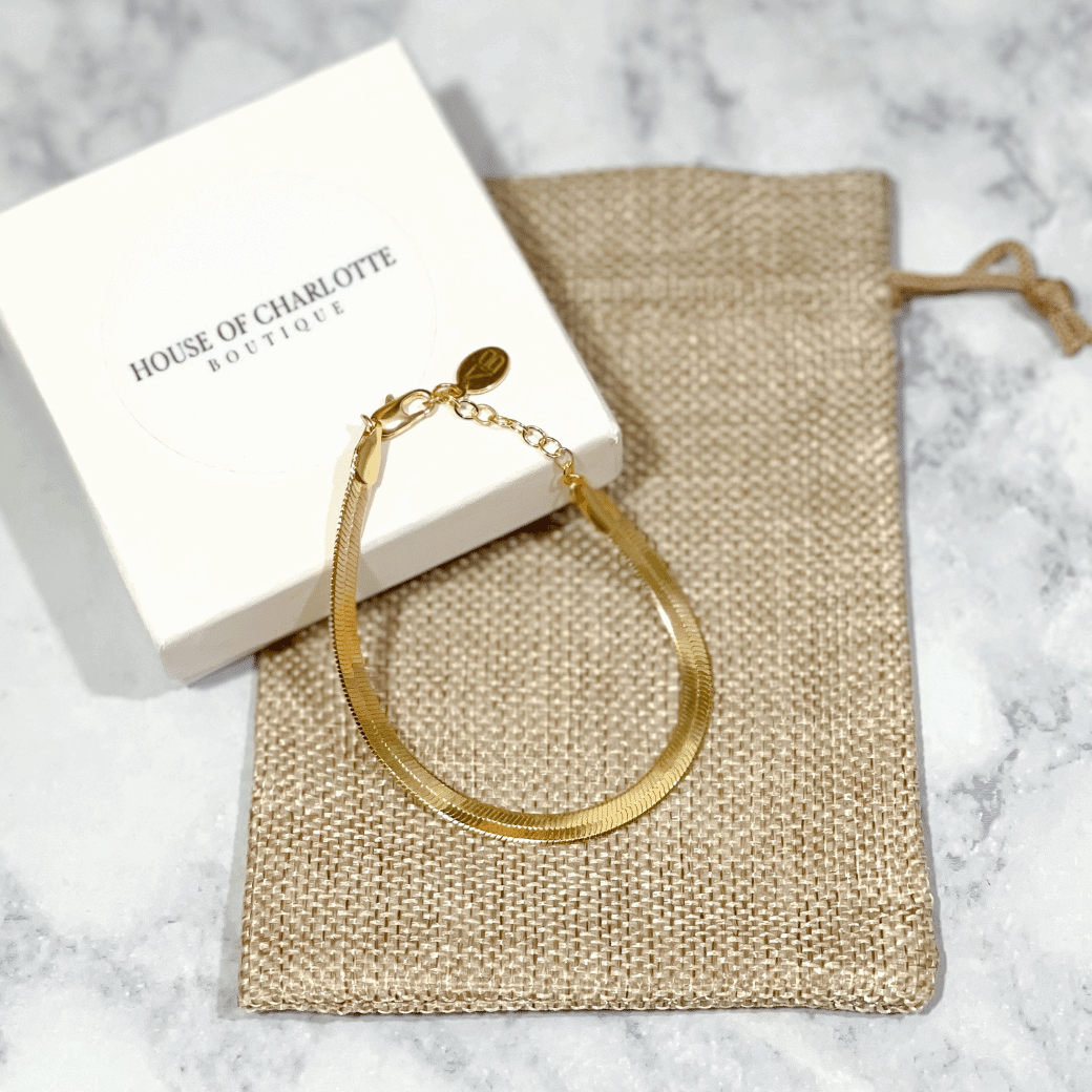 'Dani' Gold Herringbone Bracelet