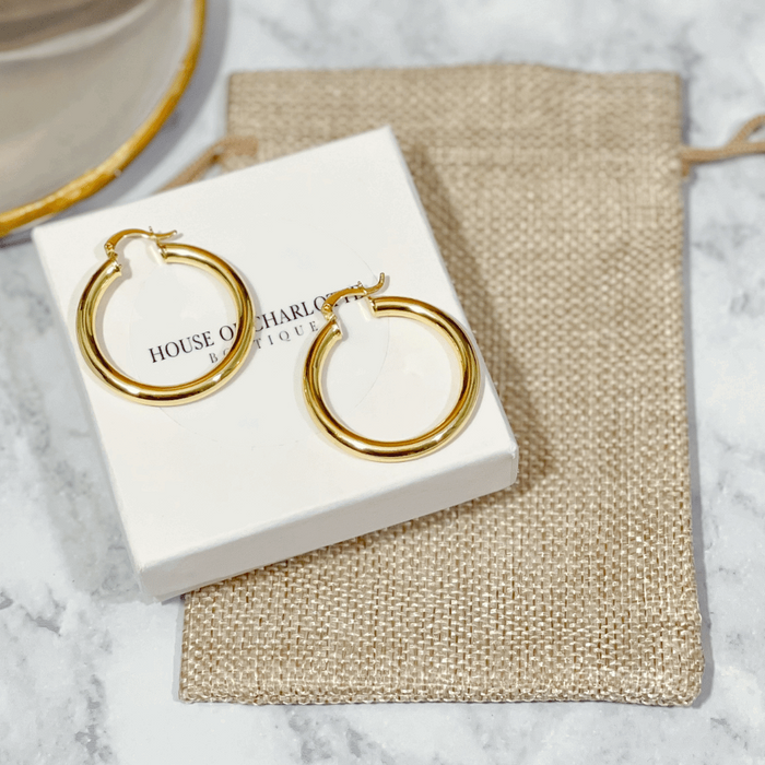 'Erin' Chunky Gold Vermeil Hoop Earrings