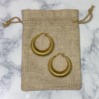 textured hoop earrings gold