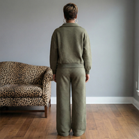 Textured Knit Lounge Set | Olive