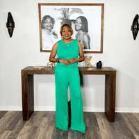 'Nina' Solid Jumpsuit | Kelly Green