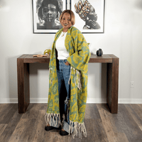 Knit Fringe Cardigan | Green Multi