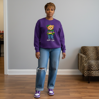 Mardi Gras Teddy Bear Sweatshirt | Purple