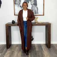 Longline Cardigan | Brown