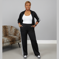 Side Stripe Pants Set | Black