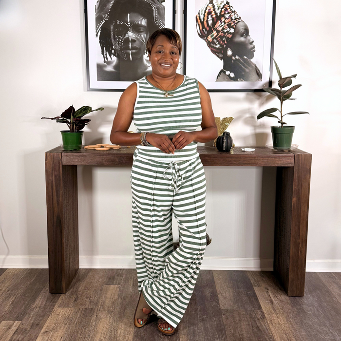 Striped Lounge Set | Green