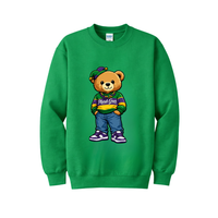Mardi Gras Teddy Bear Sweatshirt | Green