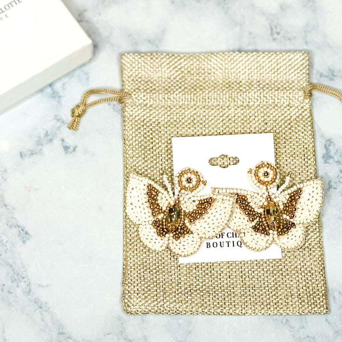 'Bella' Sequined Butterfly Earrings