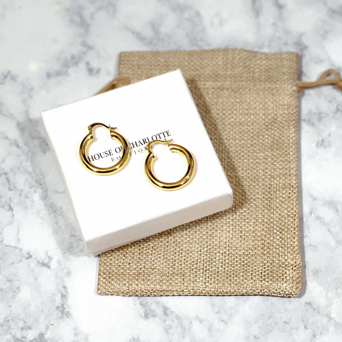 'Erin' Chunky Gold Vermeil Hoop Earrings