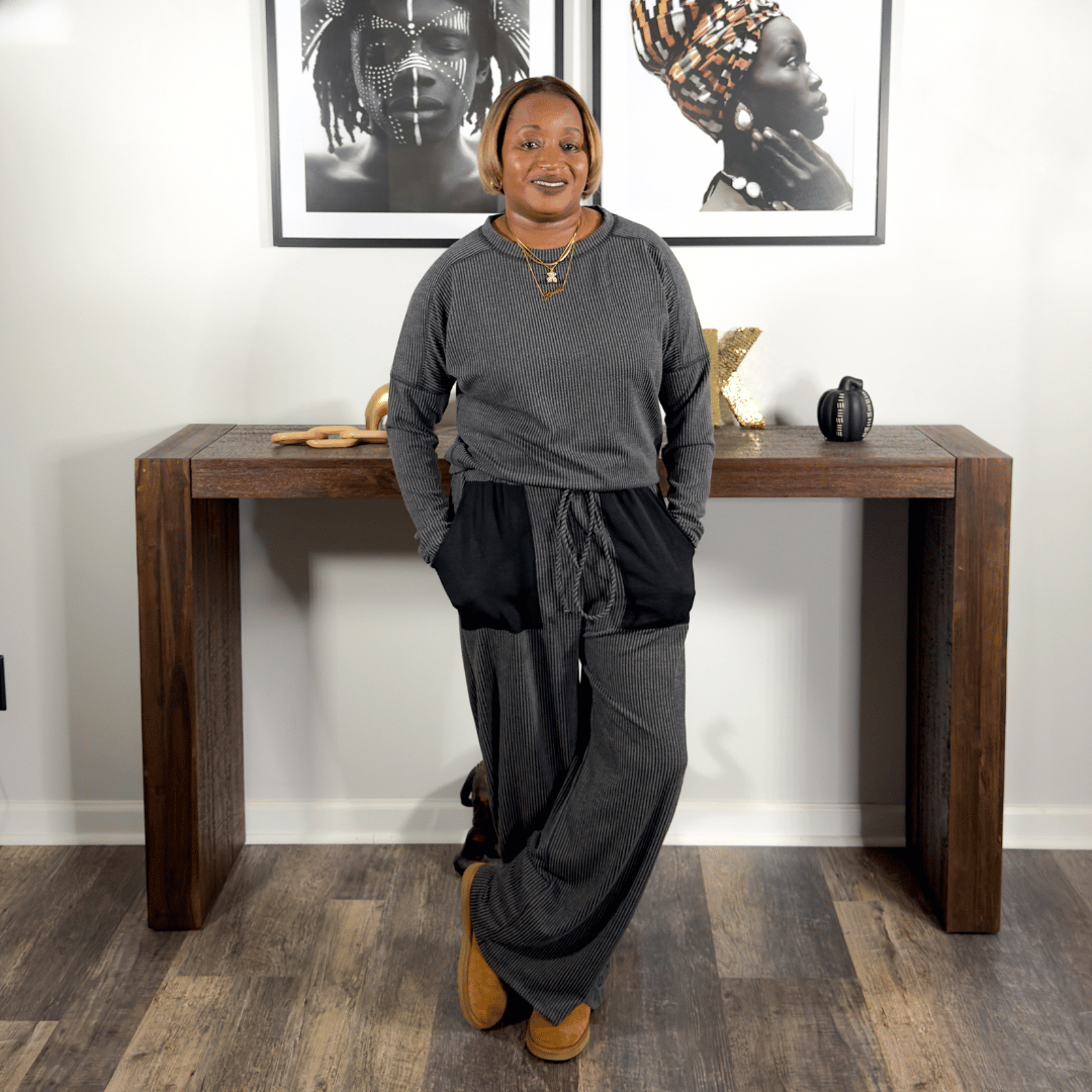 Ribbed Lounge Pants Set
