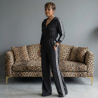 Hooded Fleece lined Jumpsuit | Black