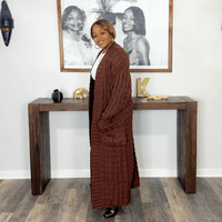 Longline Cardigan | Brown