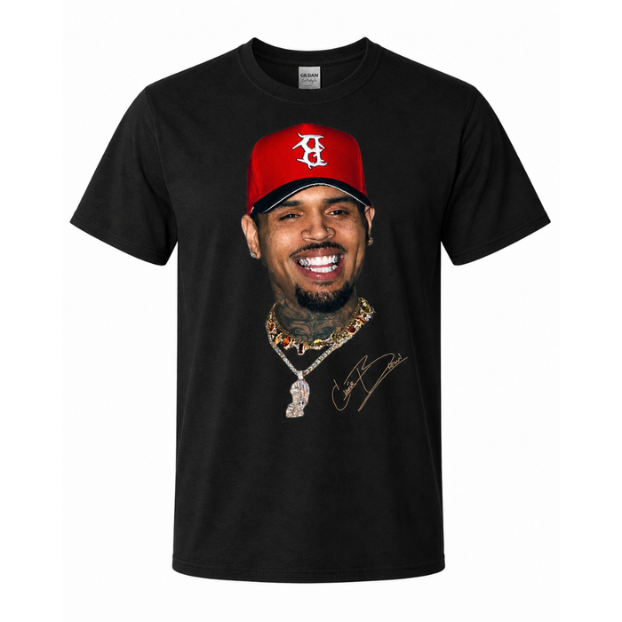 Mockup of Chris Brown graphic tee