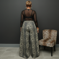 Wide Leg Denim Gauchos | Leopard