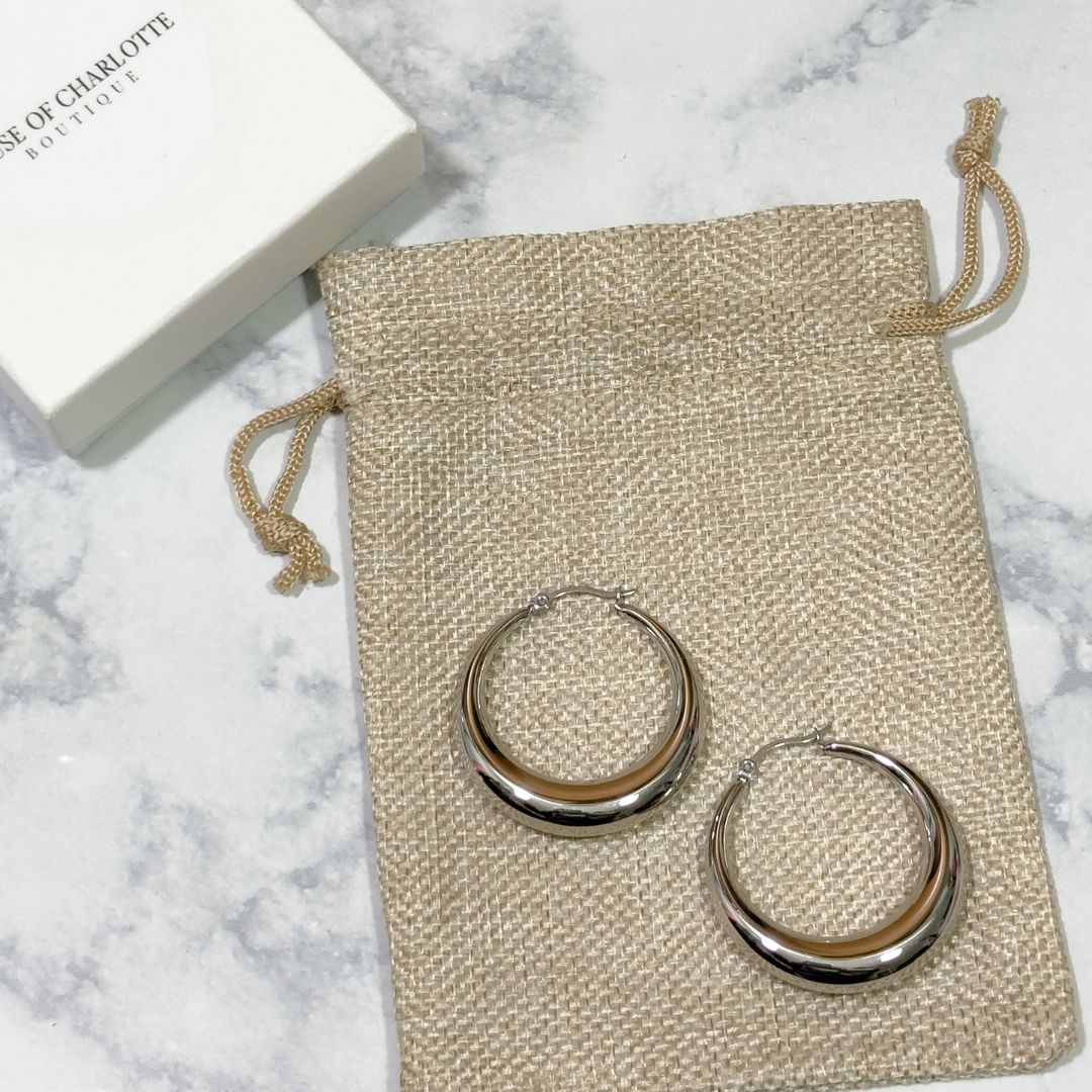 silver hoop earrings