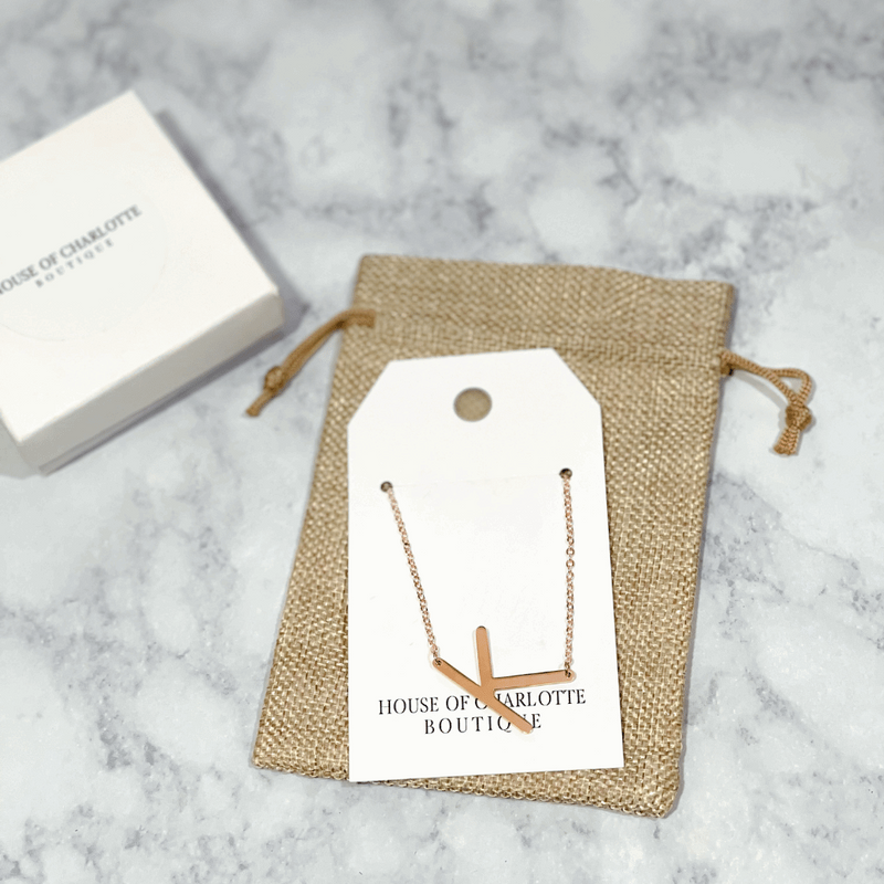 Initial Pendant Necklace-House of Charlotte Boutique