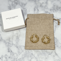 Twisted Gold Hoop Earrings