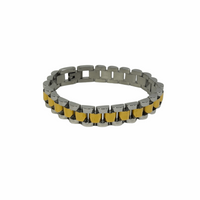 'Rollie' Two Tone Link Bracelet