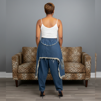 Distressed Denim Harem Pants