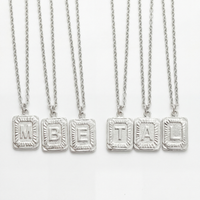 Initial Dog Tag Pendant Necklace