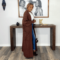 Longline Cardigan | Brown