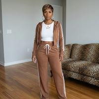 Side-Stripe Pants Set | Mocha