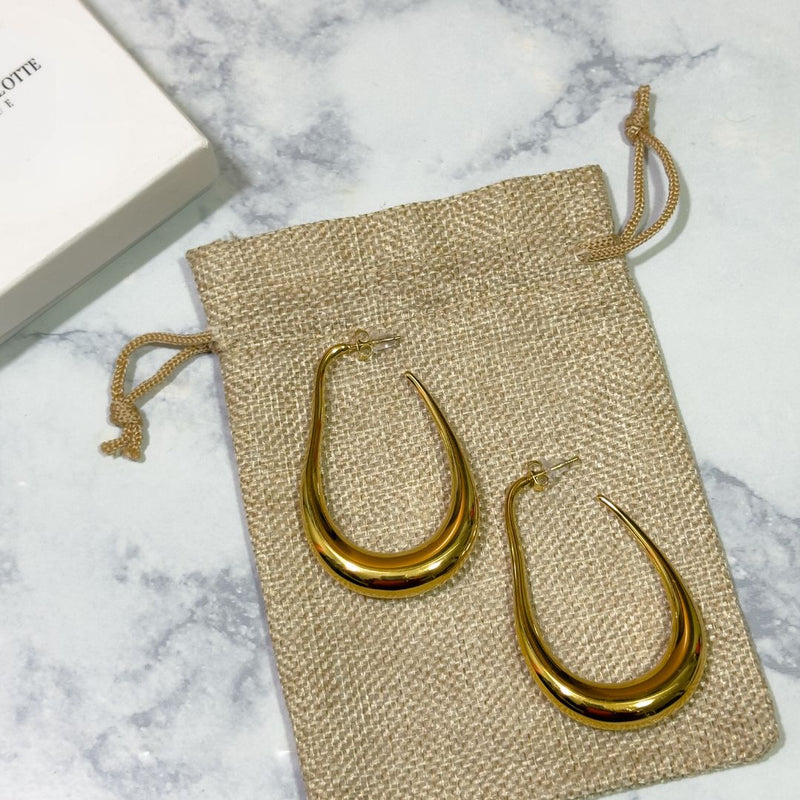 Elongated Hoop Earrings