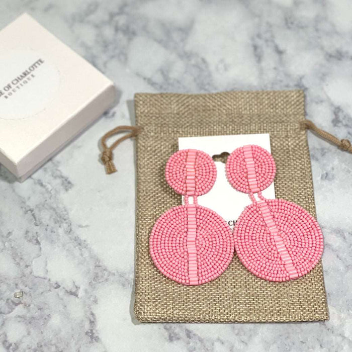 'Rae' Beaded Disc Earrings