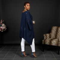 Ripped Asymmetric Top | Dark Denim