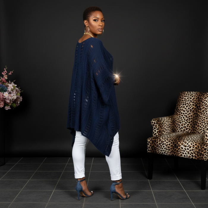 Ripped Asymmetric Top | Dark Denim