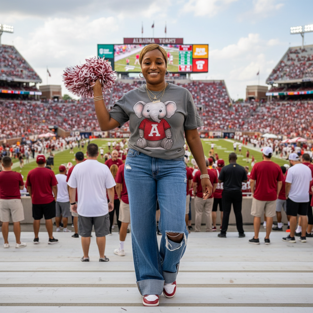 Elephant Game Day Tee | Charcoal