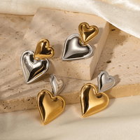 Layered Heart Earrings | Mixed Metal