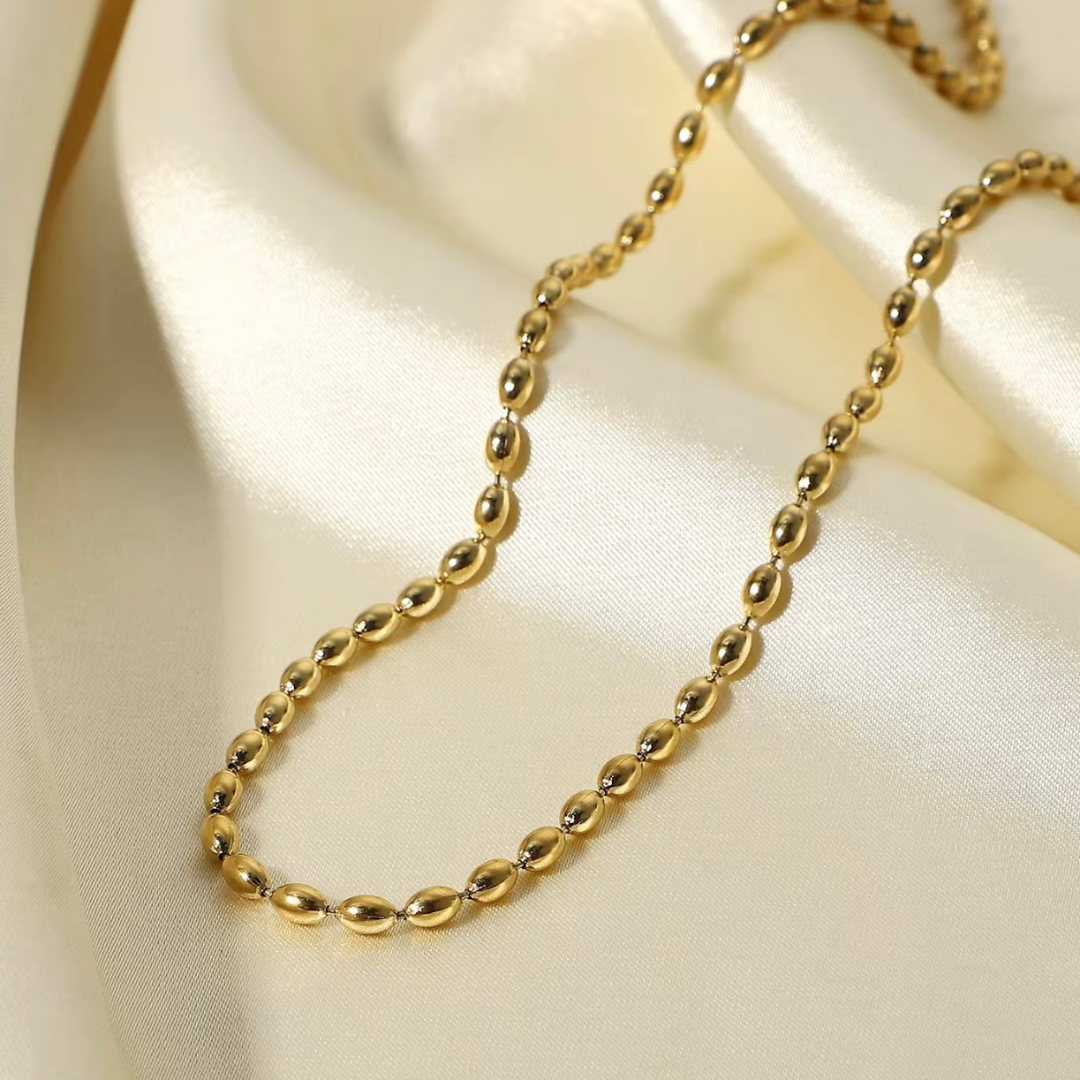 'Tia' Oval Beaded Necklace