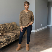 Printed Knit Top | Leopard