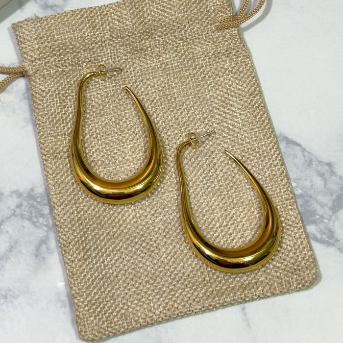 Elongated Hoop Earrings