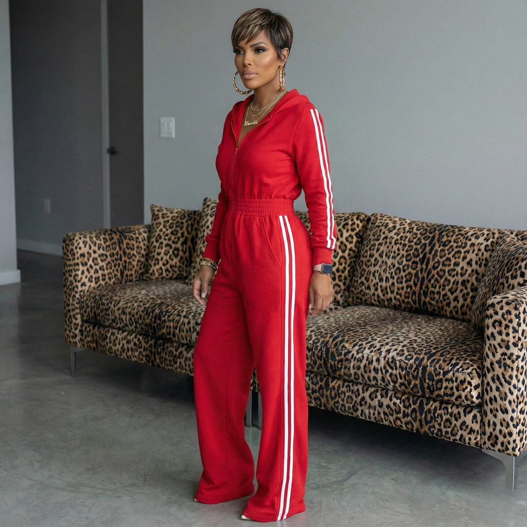 Hooded Jumpsuit | Red