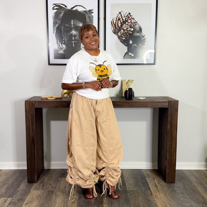 Baggy Ruched Pants | Khaki