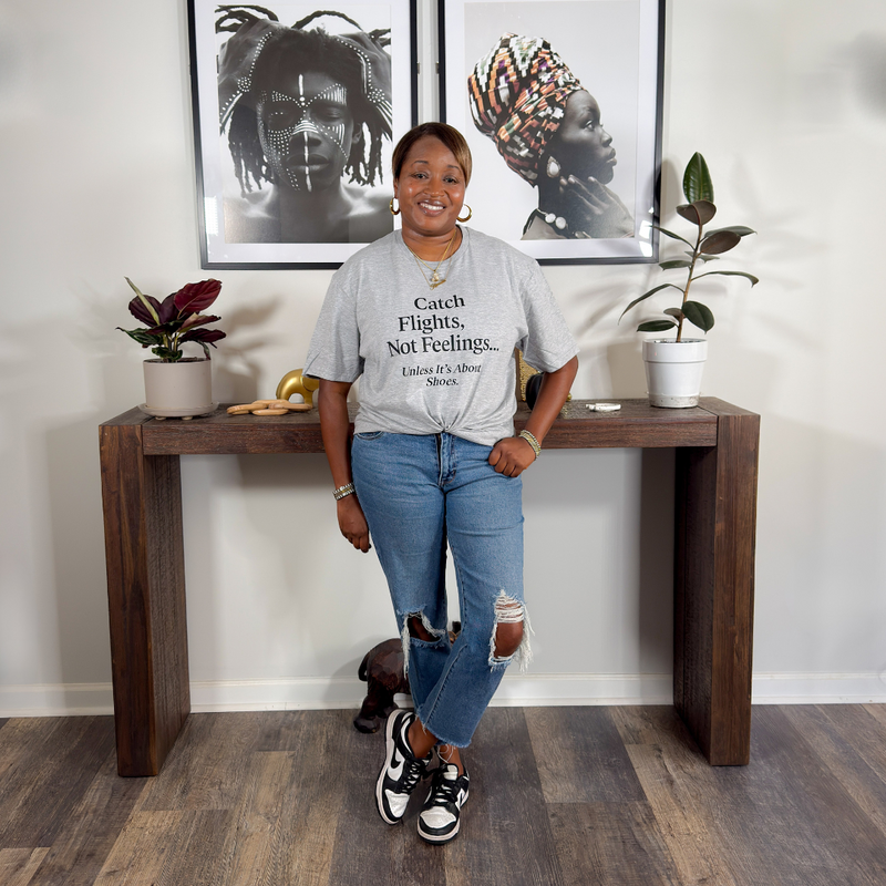 'Catch Flights, Not Feelings' Tee