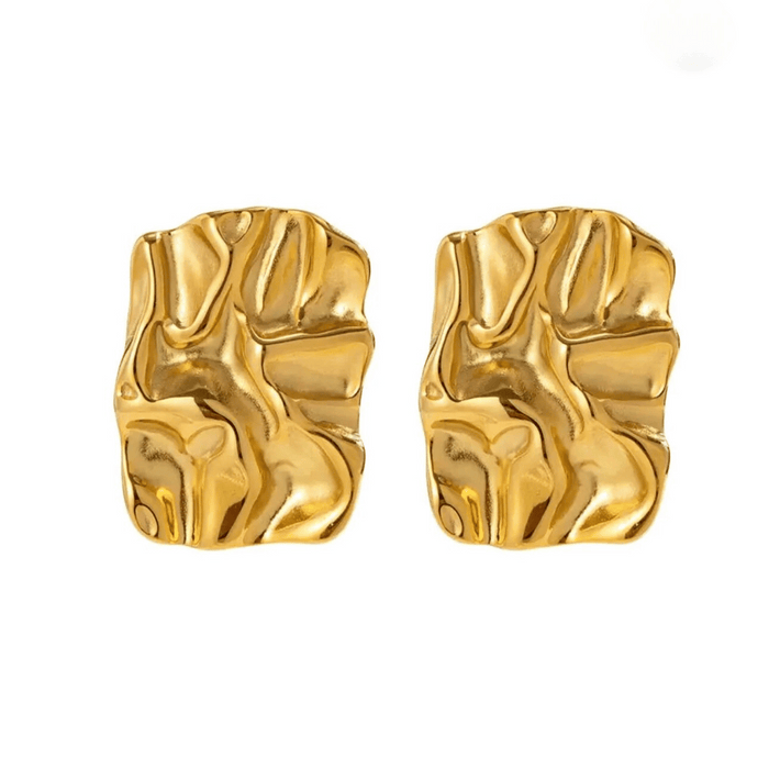 'Gia' Textured Geometric Stud Earrings