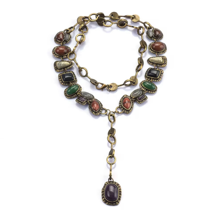 'Jerri' Gemstone Wrap Necklace