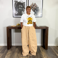 Baggy Ruched Pants | Khaki