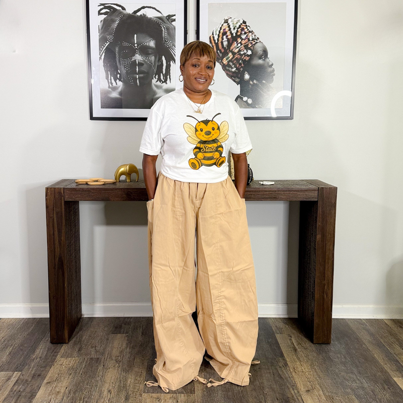 Baggy Ruched Pants | Khaki