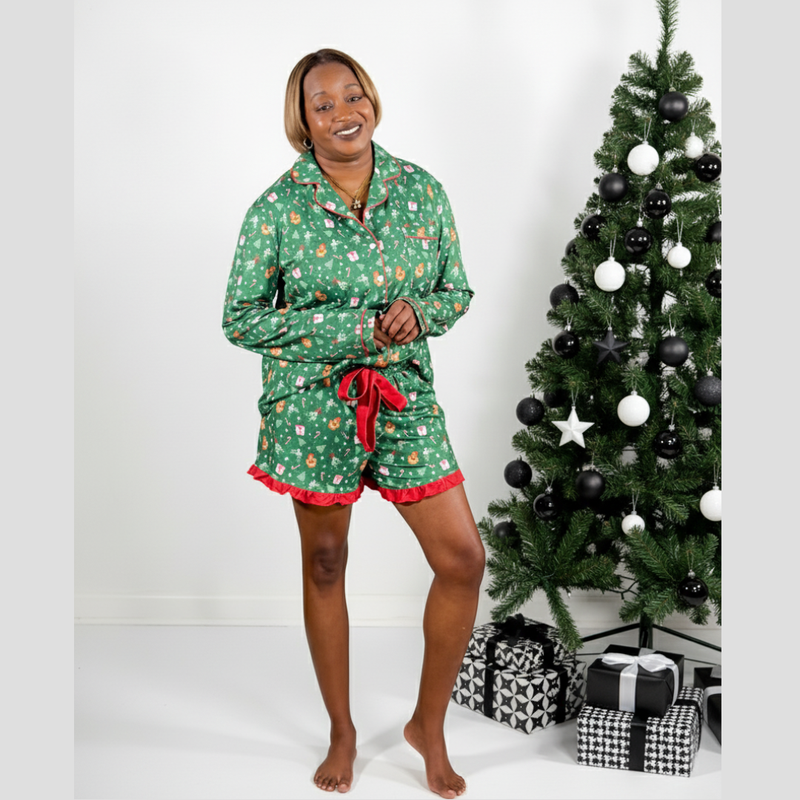 'All I Want For Christmas' Ruffle Pajama Set