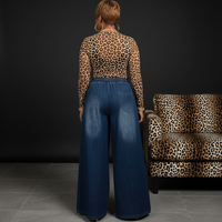 Wide Leg Denim Gauchos | Dark