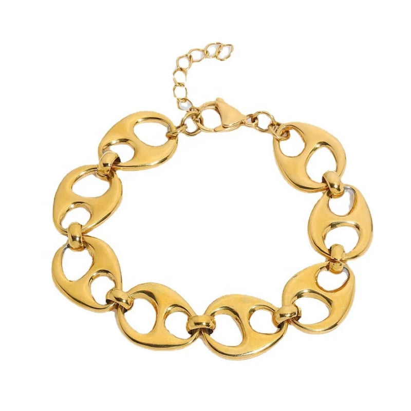 Coffe bean link bracelet 